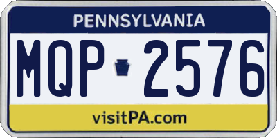 PA license plate MQP2576