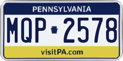 PA license plate MQP2578