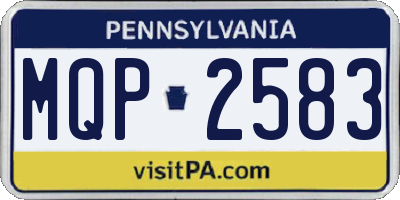 PA license plate MQP2583