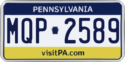 PA license plate MQP2589