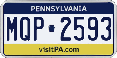 PA license plate MQP2593