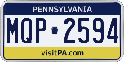 PA license plate MQP2594