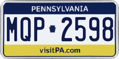 PA license plate MQP2598