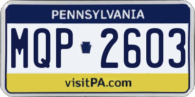 PA license plate MQP2603