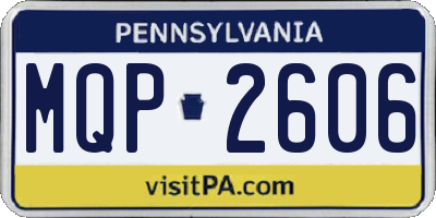 PA license plate MQP2606