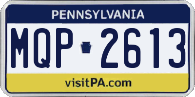 PA license plate MQP2613