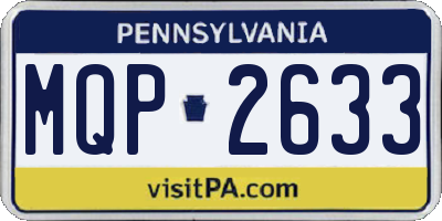 PA license plate MQP2633