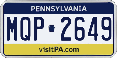 PA license plate MQP2649