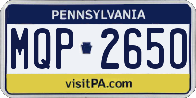 PA license plate MQP2650