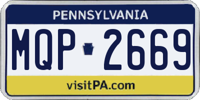 PA license plate MQP2669