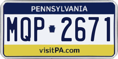 PA license plate MQP2671