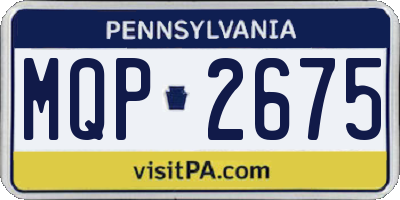 PA license plate MQP2675