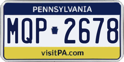 PA license plate MQP2678