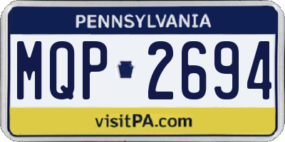PA license plate MQP2694