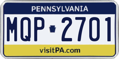 PA license plate MQP2701