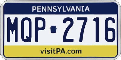PA license plate MQP2716