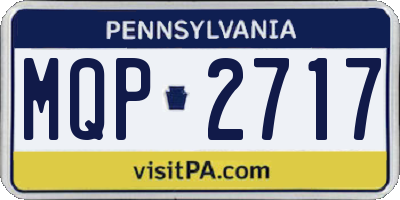 PA license plate MQP2717