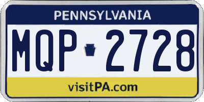 PA license plate MQP2728
