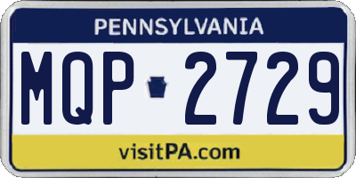 PA license plate MQP2729