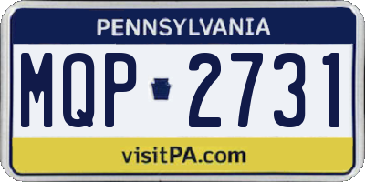 PA license plate MQP2731