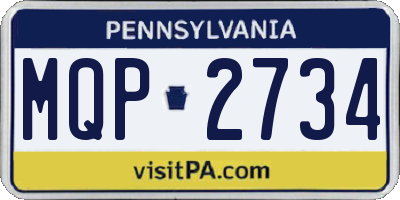 PA license plate MQP2734