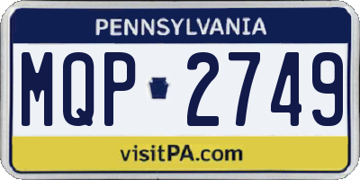 PA license plate MQP2749