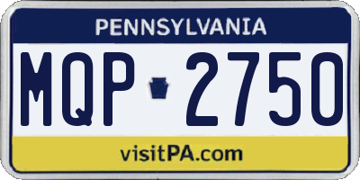 PA license plate MQP2750