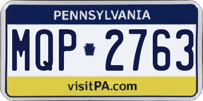 PA license plate MQP2763