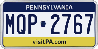 PA license plate MQP2767