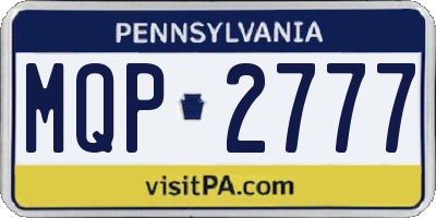 PA license plate MQP2777