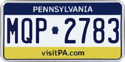 PA license plate MQP2783