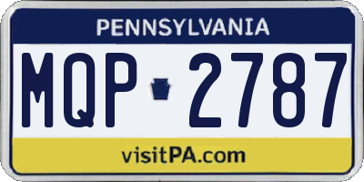PA license plate MQP2787