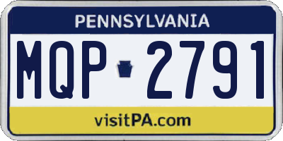 PA license plate MQP2791