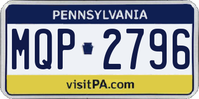 PA license plate MQP2796