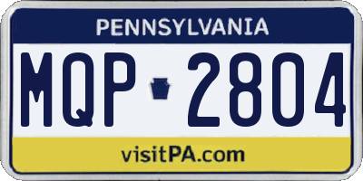 PA license plate MQP2804