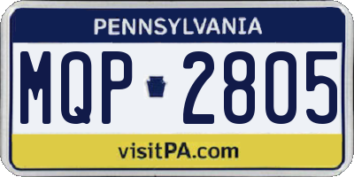 PA license plate MQP2805