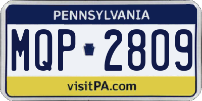 PA license plate MQP2809