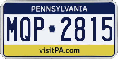 PA license plate MQP2815