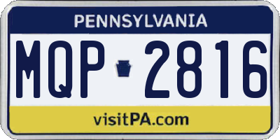 PA license plate MQP2816