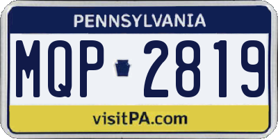 PA license plate MQP2819