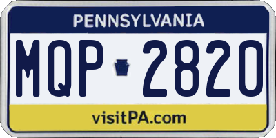 PA license plate MQP2820