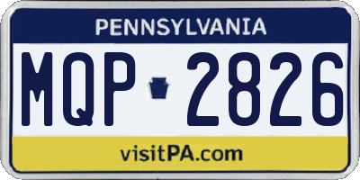 PA license plate MQP2826