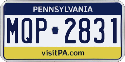 PA license plate MQP2831