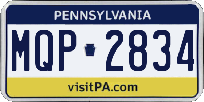 PA license plate MQP2834