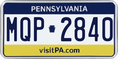 PA license plate MQP2840