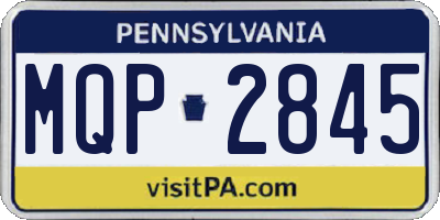 PA license plate MQP2845