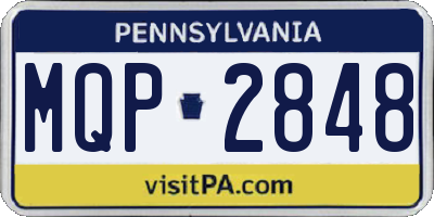 PA license plate MQP2848