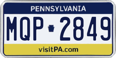 PA license plate MQP2849