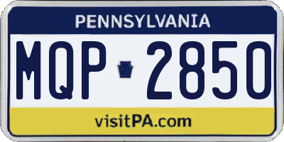 PA license plate MQP2850