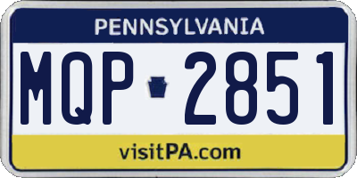 PA license plate MQP2851